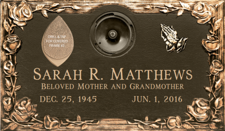 Garden Memorial Park bronze grave marker